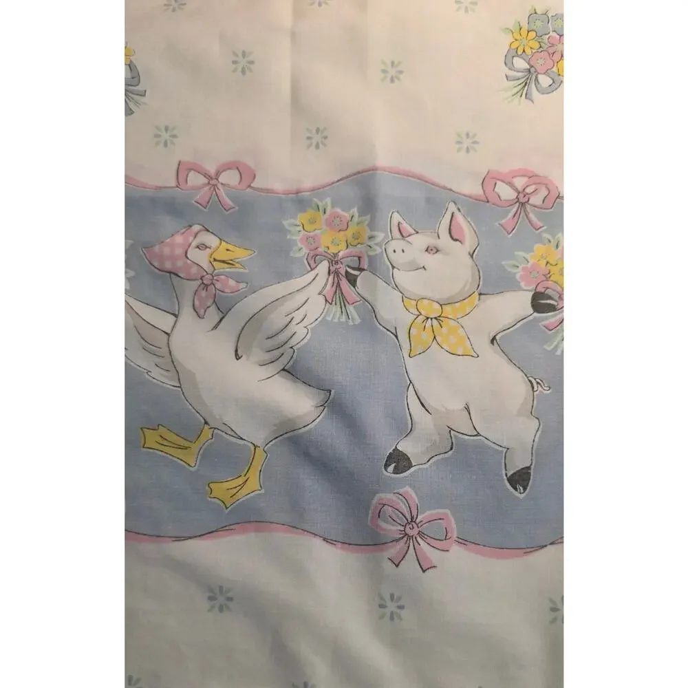 Vintage Fieldcrest Farm Animals Standard Pillow Case 1980s